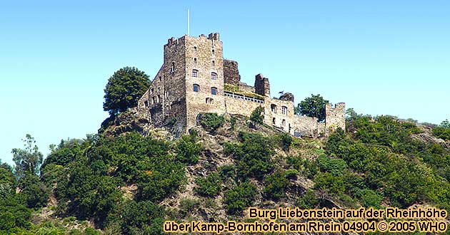 Burg Liebenstein auf der Rheinhhe bei Kamp-Bornhofen am Rhein