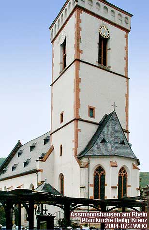 Assmannshausen am Rhein. Pfarrkirche Heilig-Kreuz.
