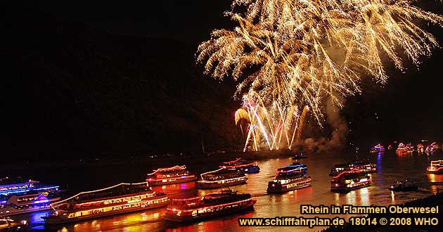 Rheinschifffahrt Feuerwerk Rhein in Flammen Oberwesel