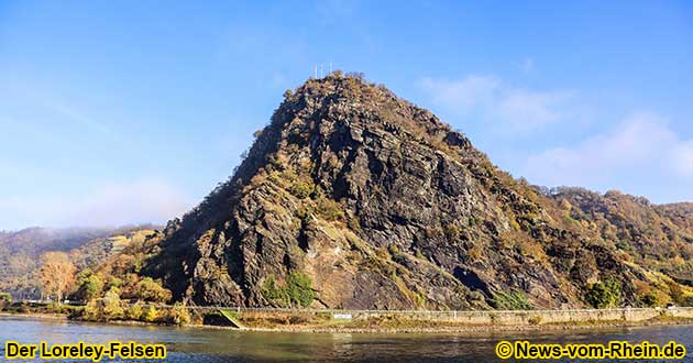 Der Loreley-Felsen bei Sankt Goarshausen