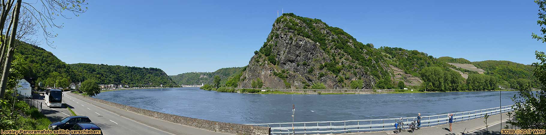 Loreley Panorama Rhein Panoramafoto Loreleyfelsen Mittelrhein Panoramabild St. Goar St. Goarshausen