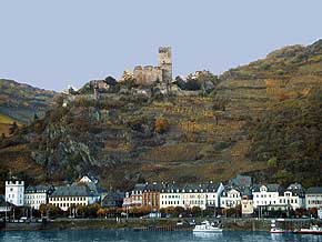 Burg Gutenfels bei Kaub am Rhein, Foto:  1998, WHO