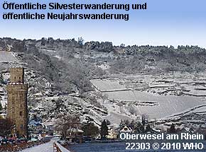 Öffentliche Silvesterwanderung und öffentliche Neujahrswanderung in Oberwesel am Rhein